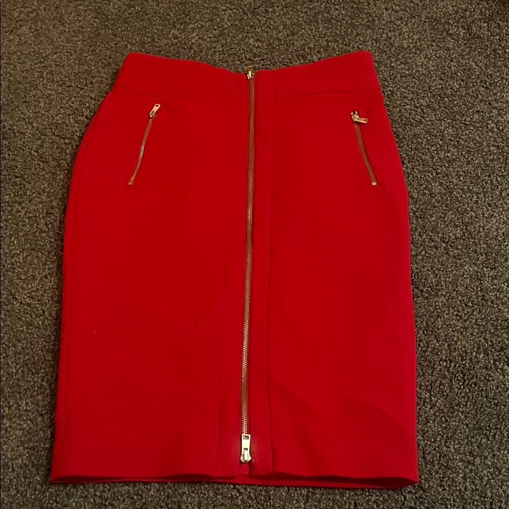 Ann Taylor Vibrant Red Pencil Skirt